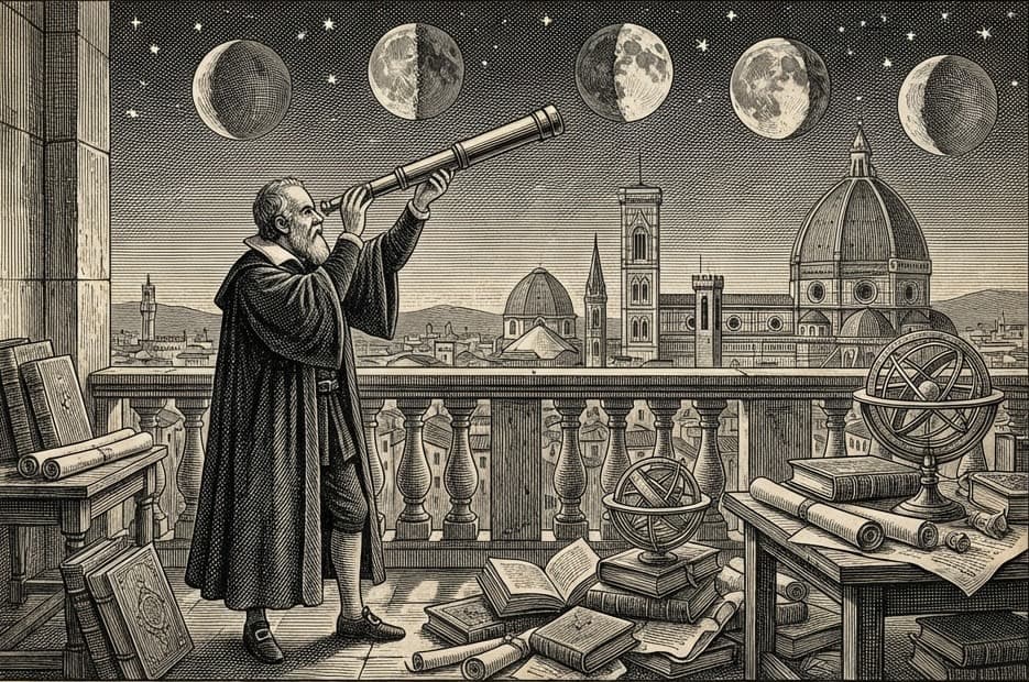 Galileo telescope illustration